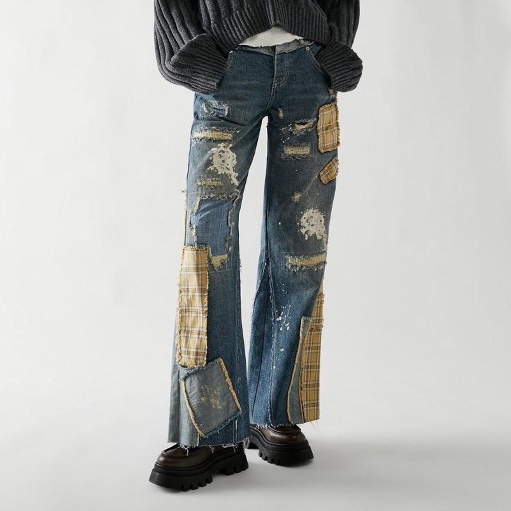 Free People Gemini Patched Pull On Jeans
